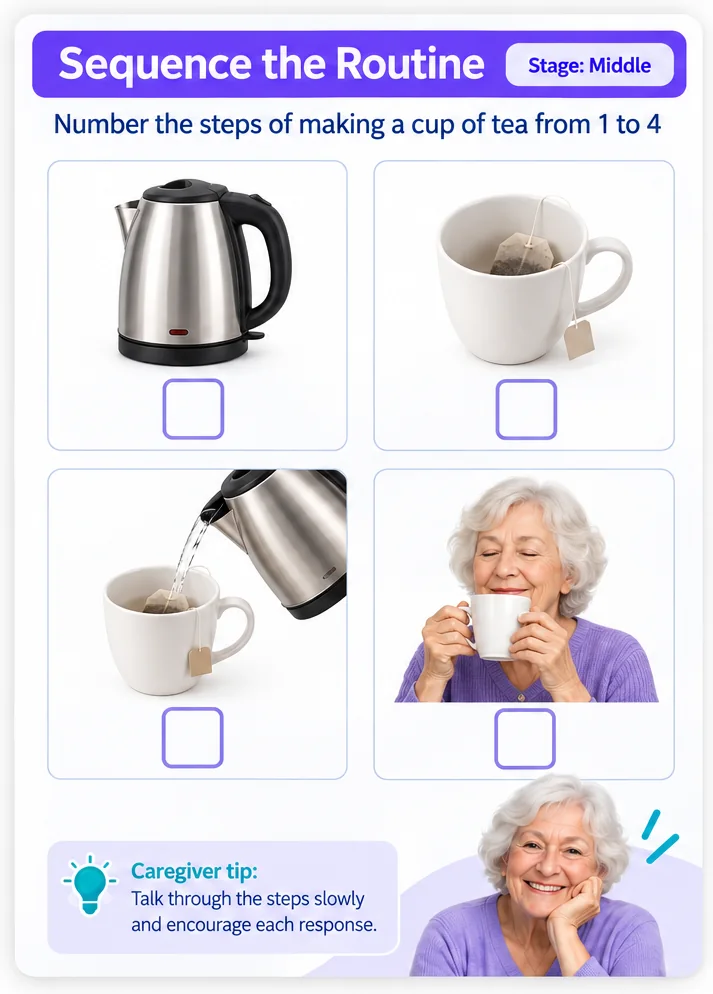 Activity page: Sequence the daily routine
